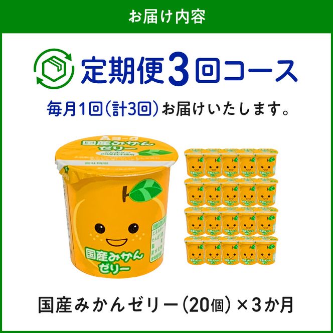【3ヶ月定期便】愛知ヨーク　国産みかんゼリー　20個入［108A03-T］