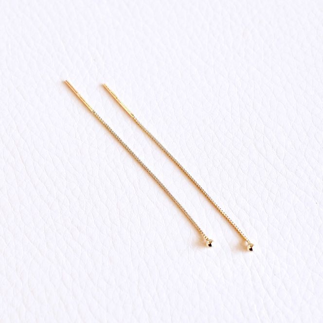 K10YG(10金) イエローゴールド 3WAY 地金  シンプル ボール チェーン アメリカン ピアス (2mm)  保証書付 KO-0083 242-069
