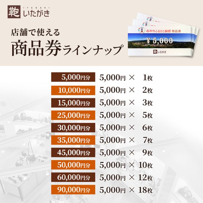 鞄いたがき商品券【25,000円分】 チケット ファッション 小物 カバン バッグ 商品券 革製品 お買物券 直営店5店舗 利用 一つ一つ職人が心を込めて手作り なめしの革 いたがき