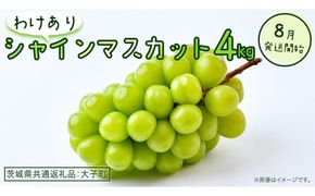 【 訳あり 】 シャインマスカット 4kg 【2026年8月発送開始】(茨城県共通返礼品：大子町) ぶどう 葡萄 マスカット フルーツ 果物 ワケあり ご自宅用 ご家庭用 自分用