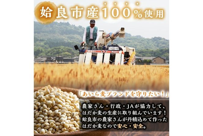 a767 《数量限定・定期便全3回》姶良市産はだか麦(計12kg・400g×10袋×3回)【竹之内穀類産業】