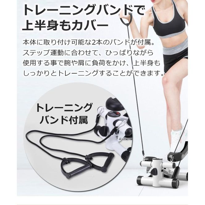 ステッパー フィットネス 静音 負荷調整 トレーニングバンド付属 計測メーター 有酸素運動 室内運動 足踏み ダイエット エクササイズ 昇降運動 下半身 運動 室内 筋トレ ながら運動 SunRuck SR-FT028