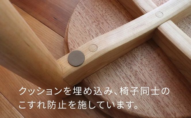 スタッキングスツール / 木工 スツール 椅子 無垢 ニヤトー チェリー / 糸島市 / 家具工房 橙[AZF014]