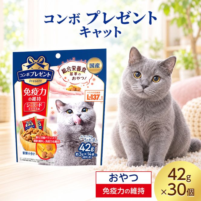 コンボ プレゼント キャット おやつ 免疫力の維持 42g ケース販売 ペットフード 猫 ネコ ねこ キャット ペット 静岡 袋井市