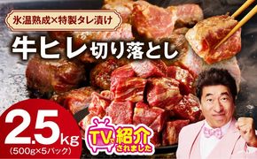 mrz0277 やわらか 牛ヒレ肉 切り落とし 2.5kg【小分け 500g×5P 氷温熟成×特製ダレ サイズ不揃い ステーキ ひと口サイズ カット済み】