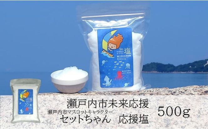 セットちゃん 応援塩 500g 塩 フレーク塩 粗塩 調味料 岡山 瀬戸内市 [№5735-3369]
