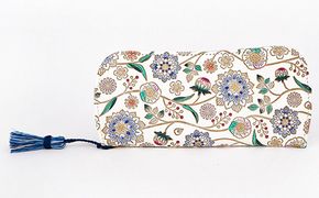 【文庫屋大関】メガネケース　ダリア＜コバルトブルー＞【皮革工芸品】 ファッション小物 民芸品 