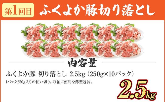 【頒布会】豚肉 切り落とし しゃぶしゃぶ ステーキ ふくよか豚 万能セット 定期便 ロース 肩ロース バラ モモ ヒレ 小分け ブタ肉 ぶた肉 冷凍 福岡県 福岡 九州 グルメ お取り寄せ