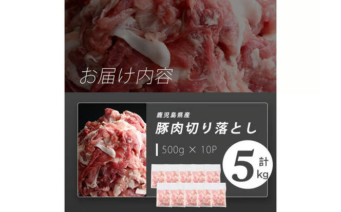 志布志産豚肉切り落とし 計5kg(500g×10P)  a6-079