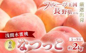 2026年発送 先行予約 「浅間水蜜桃プレミアム」 もも なつっこ 秀品 約2kg 5～9玉 ふるさと納税 果物 桃 フルーツ モモ 果肉  長野県産 小諸市 