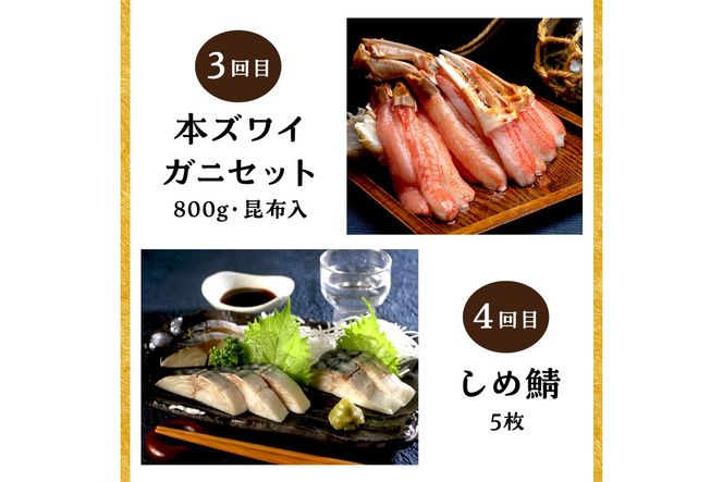 【6ヶ月定期便】海物語～北見からの贈り物～ ( 海鮮 定期便 ホッケ カニ さけ 鮭 蟹 しめ鯖 シメサバ 海鮮丼 貝 ほたて ホタテ つぶ貝 ウニ )【999-0273】