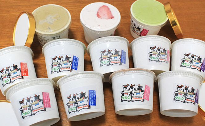 オリジナル  ジェラ−トアイス12個セット（ミルク・抹茶・ほうじ茶・いちご） お菓子 ジェラトアイス 