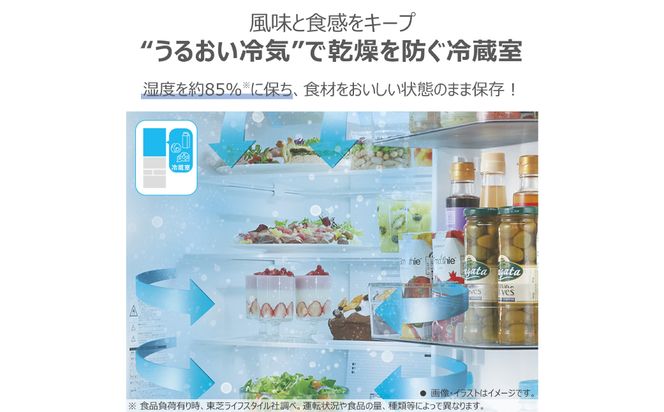東芝　冷蔵庫【標準設置費込み】　551L　6ドア　両開き　冷凍冷蔵庫　GR-A550FH(EW) 【kw0240-0488】