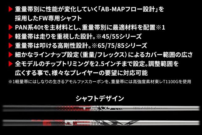 [バシレウス] フェアウェイ用カーボンシャフト Basileus TFW 65-S｜ゴルフ用品 ゴルフ [0339]