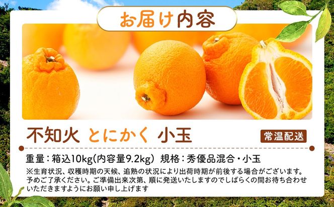 不知火 とにかく 小玉 箱込10kg (内容量約 9.2kg)  秀優品混合 和歌山県産 産地直送［みかんの会］ AX246