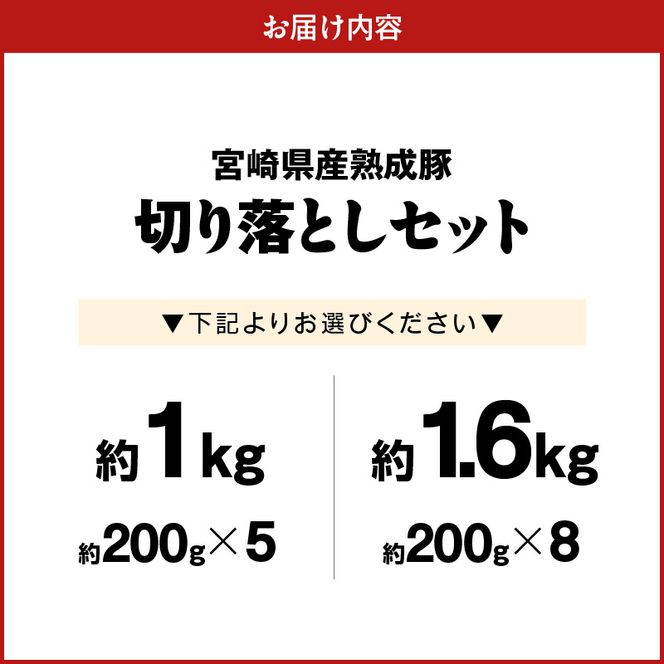 宮崎県産熟成豚 切り落としセット N0105-YA2280-sku