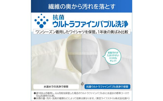 東芝【標準設置費込み】抗菌ウルトラファインバブル　7kg洗濯機　AW-7DH5(W) 141305_KV99
