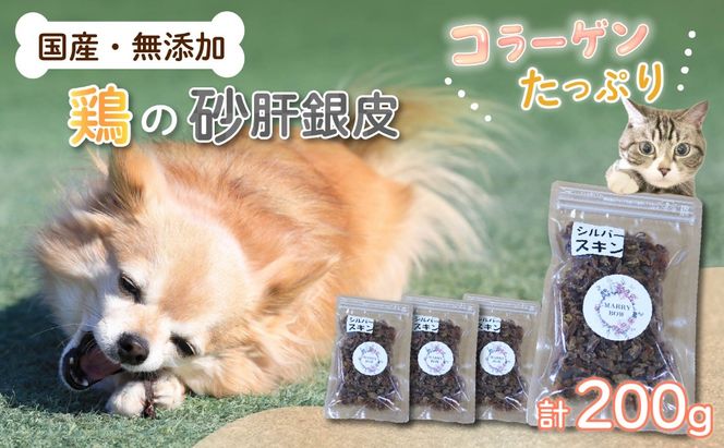 わんちゃん 用 コラーゲン たっぷり ジャーキー セット 4袋 200g 無添加 国産 手作り 低脂肪 愛犬用 ペット おやつ 犬用 愛犬 ワンちゃん 犬 鶏肉 砂肝 シルバースキン 銀皮 ネコ 猫 ねこ 動物 ペットフード 静岡 藤枝