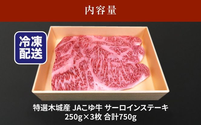 JAこゆ牛 特選木城産 サーロインステーキ 750ｇ K56_0001