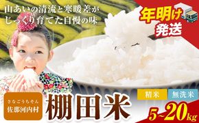 【CF】《年明け出荷対応》清流と寒暖差が生む村自慢の棚田米 精米 無洗米 5kg 10kg 15kg 20kg《出荷時期をお選びください》徳島県 佐那河内村 お米 米 白米 送料無料---sanagouchi_lcl_45_5kg---