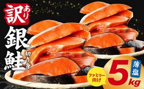 G5898 【訳あり】銀鮭 切り身 5kg(約32-45切れ)【規格外 甘塩 バラ凍結 海鮮 魚介 鮭 さけ しゃけ お弁当 朝食 おかず 簡単調理】