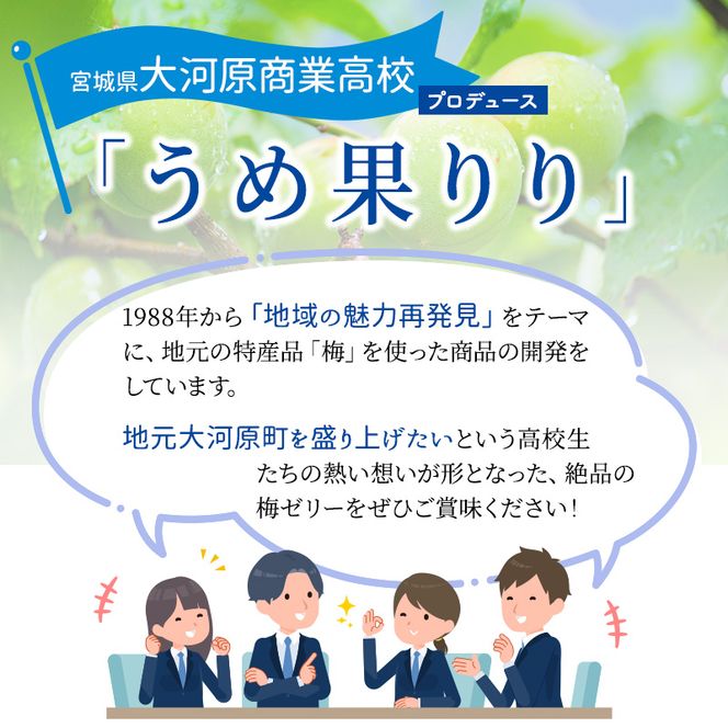 大河原の梅と清水のゼリー うめ果りり ４個入り お菓子 スイーツ 和スイーツ 梅の風味 梅ゼリー おやつ 食後 ひんやりスイーツ 涼 夏 さっぱり やさしい甘味 酸味 