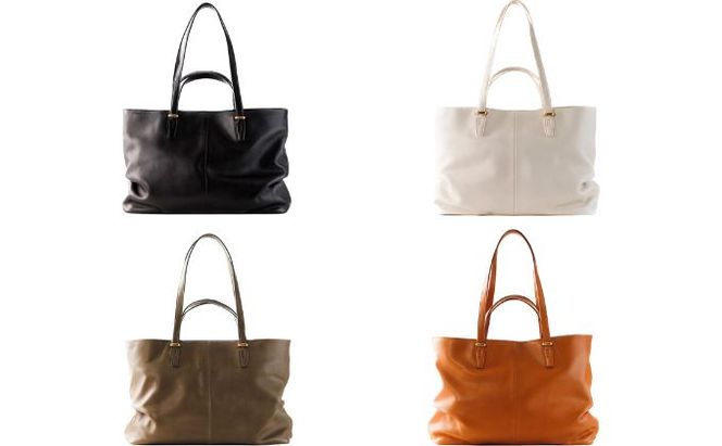 牛革ふっくらとしたトートバッグ【ZIT003】 ファッション かばん 柔らかい スムース 上質 国産牛革 贅沢 軽い アクセント テフロン 加工 A4ファイル 