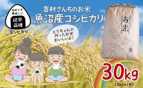 ｜従来品種｜ 魚沼産 コシヒカリ 30kg 米 こしひかり お米 コメ 新潟 魚沼 魚沼産 白米 送料無料 新潟県産 精米 産直 農家直送 お取り寄せ 吉村さんちのお米 新潟県 十日町市 モチモチ 安心 安全 