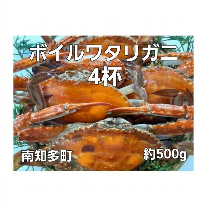 ボイル ワタリガニ 500g 4杯 冷凍 渡り蟹 海鮮 新鮮 魚介 海の幸 海産物 シーフードエム・エム 愛知県 南知多町