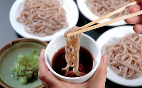 出石そば 石臼挽き 石臼挽きそば粉使用 モンドセレクション 最高金賞受賞 特産品 出石 半なま つゆ付き 8人前 工場より直送 田中屋食品 老舗 創業45年 受賞歴多数 国産 国内製造 蕎麦 ソバ 麺類 お中元 伝統 但馬 豊岡 コウノトリ