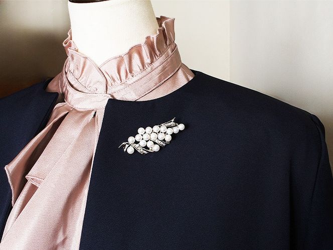 アコヤ真珠 パール ブローチ 5.5mm 17個付 SV925 (25106) 真珠 パール ジュエリー アクセサリー アコヤ真珠 ブローチ シルバー ダイヤモンド 山梨県 甲斐市 BR-95