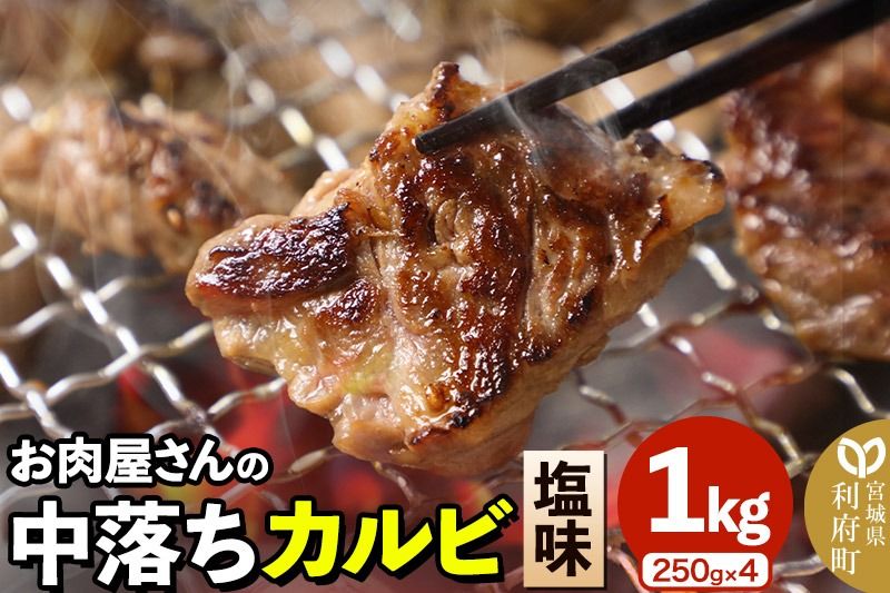 お肉屋さんの中落ちカルビ(塩味)1kg小分け対応(250g×4パック)|06_thm-370401