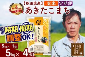 ※令和7年産※《定期便4ヶ月》秋田県産 あきたこまち 5kg【玄米】(5kg小分け袋) 2025年産 お届け時期選べる お届け周期調整可能 隔月に調整OK お米 みそらファーム|msrf-20304