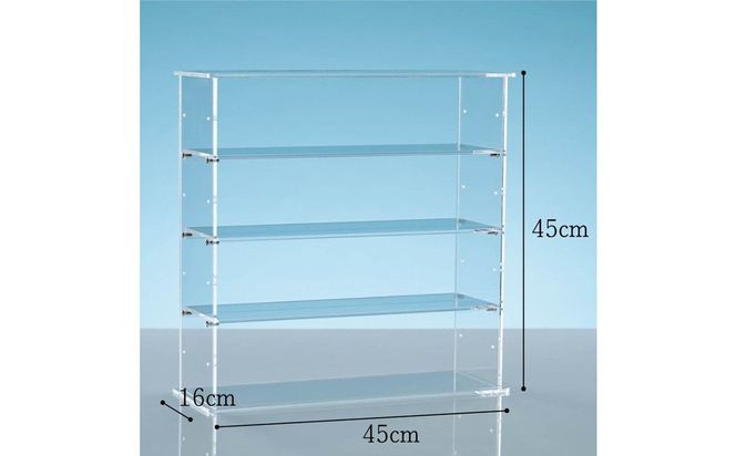 アクリルコレクションケースEタイプ　W45cm×D16cm×H45cm　川崎市自社工場一貫生産品　１台【無色透明】 141305_MH12VC01