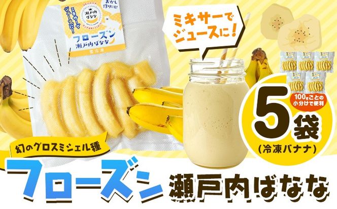 果物 フローズン 瀬戸内ばなな 皮ごと 食べれる 瀬戸内 ばなな 5袋 100g ×5 株式会社プランター バナナ 《30日以内に出荷予定(土日祝除く)》 青果物 冷凍バナナ フルーツ お菓子---P-02---