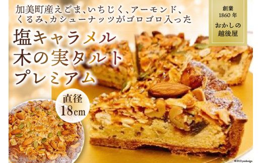 創業1860年　おかしの越後屋　塩キャラメル木の実タルトプレミアム(6号) [おかしの越後屋 宮城県 加美町 44581396] タルト 塩キャラメル 木の実 洋菓子 冷凍