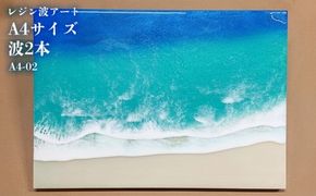 レジン波アートA4サイズ波2本【レジン海アート】A4-02