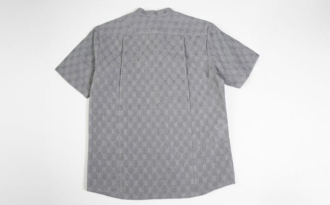 サマーシャツ（グレー / メンズ）琉球織物 ヤシラミ花織 ファッション フォーマル カジュアル 冠婚葬祭 / 沖縄市 FABRIC SHOP MINAMI[BCCS010]