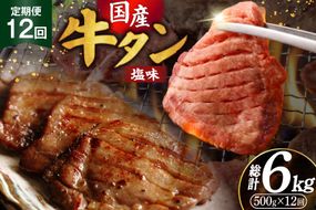 定期便 12回 牛タン 厚切り牛タン 希少部位 国産 塩味 500g 3〜4人前 [佐藤精肉店 宮城県 気仙沼市 20566233] 牛タン 肉 牛肉 精肉 牛たん 牛タン塩 牛たん塩 冷凍 焼肉 牛タン BBQ 牛たん アウトドア バーベキュー 厚切り タン 牛たん ふるさと納税 ふるさと 返礼品