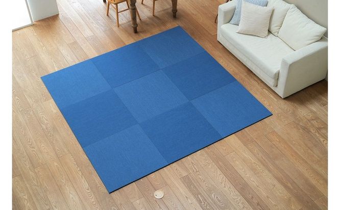 【9枚セット デニムブルー】安心安全なおしゃれインテリア “Tammy Mat” ファブリック畳 撥水加工 消臭 抗菌 抗ウイルス 赤ちゃん 子供 ペット マット H171-012