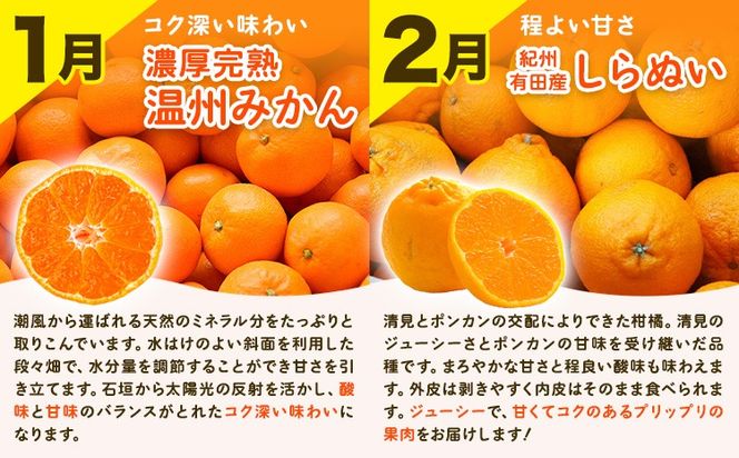 【先行予約】【発送月固定定期便】紀州 和歌山産 旬の ご家庭用 柑橘 セット (みかん 不知火 せとか 清見)【全4回】 計19kg 株式会社魚鶴《1月上旬-5月上旬頃出荷》 和歌山県 日高川町 みかん 不知火 清見 オレンジ 柑橘 蜜柑 果物 訳あり 送料無料 定期便---wshg_uotteik3_25_47000_mo4num1---