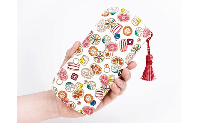 【文庫屋大関】メガネケース　飴【皮革工芸品】 ファッション小物 民芸品 