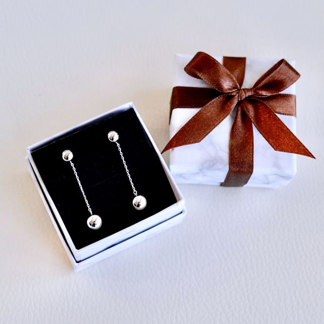 Pt900 プラチナ 地金 ボール チェーン ピアス 保証書付 M912-1 242-025-a