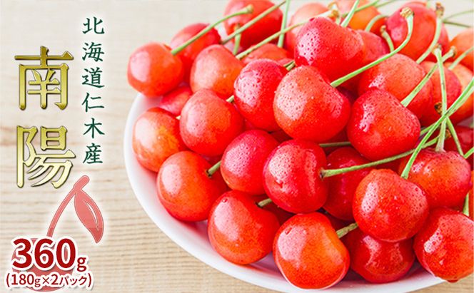 先行受付 北海道 仁木町産 さくらんぼ 南陽 360g（180g×2パック）  サクランボ チェリー フルーツ 果物 果物類  仁木町 仁木 [JA新おたる]