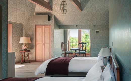 Auberge フレンチの森 宿泊利用券 1泊2食付き ペアチケット 淡路島 旅行券 観光 クーポン 1泊2食付き 宿泊券