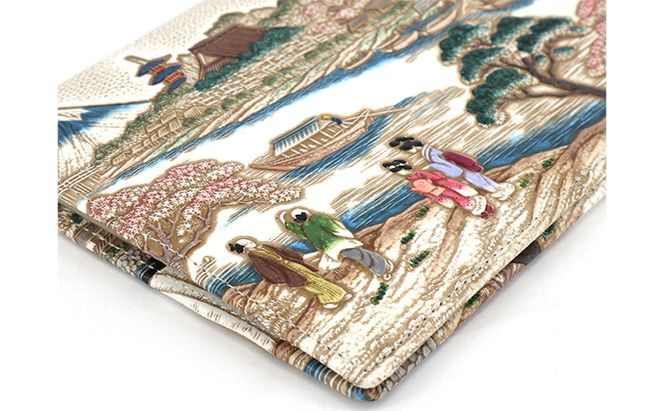【文庫屋大関】パーソナルホルダー　浮世絵　待乳山【皮革工芸品】 ファッション 小物 シンプル パスポートケース 病院セット 型押し 大関卯三郎 牛革 