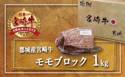 宮崎牛モモブロック1kg_21-2501_(都城市) 都城産宮崎牛 モモブロック 1kg ローストビーフ タタキ