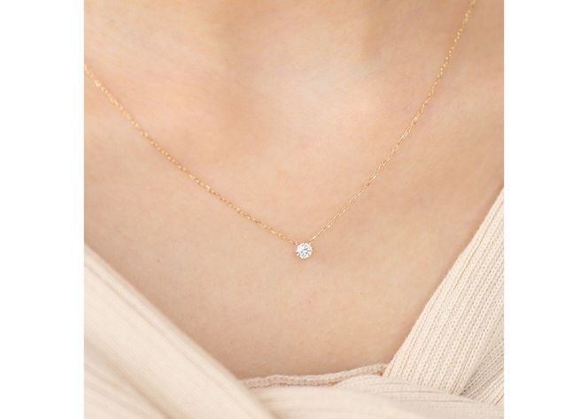 K10YG　ダイヤモンドネックレス　S-3452   ネックレス ペンダント ダイヤモンド K10YG イエローゴールド 山梨 富士吉田