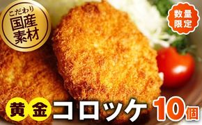 G3542 【圧倒的企業努力】こだわりの国産素材 手作りコロッケ 合計10個【黄金 無添加 国産 惣菜 おやつ おつまみ お弁当 三代目コロッケ】