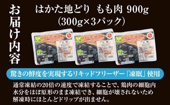 【ふるさと納税】はかた地どり もも肉 900g 300g×3パック 小分け 福岡県産 地鶏 鶏もも肉 モモ肉 とり肉 冷凍 地どり チキン 唐揚げ 水炊き おうちごはん お取り寄せ グルメ ギフト